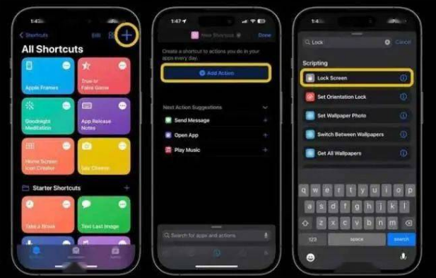 双鸭山苹果14锁屏维修店分享iPhone14升级iOS16.4后如何创建锁屏快捷方式 