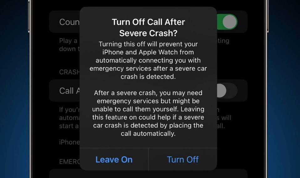 双鸭山苹果14维修分享 iPhone 14 和 Apple Watch 上关闭崩溃检测 