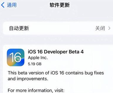 双鸭山苹果手机维修分享iOS16 Beta4 更新内容及升级建议 